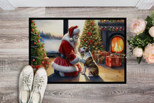 Load image into Gallery viewer, Bull Terrier and Santa Claus Doormat-24x36 Indoor / Outdoor Rug | Made in USA