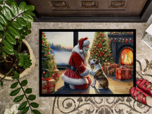 Load image into Gallery viewer, Bull Terrier and Santa Claus Doormat-24x36 Indoor / Outdoor Rug | Made in USA