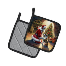 Load image into Gallery viewer, Bull Terrier and Santa Claus Pot Holders - Set of 2 Decorative Kitchen Helpers | Made in the USA