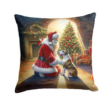 Load image into Gallery viewer, Bull Terrier and Santa Claus Throw Pillow - 14x14 Decorative Pillow – Art for Your Home &amp; Patio