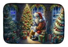 Load image into Gallery viewer, English Bulldog and Santa Claus Dish Drying Mat