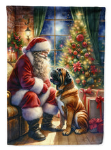 Load image into Gallery viewer, Bullmastiff with Santa Garden Flag – Christmas Dog Yard Decor
