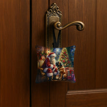 Load image into Gallery viewer, Bullmastiff and Santa Claus Hanging Square Fabric Ornament 3.5 × 3.5
