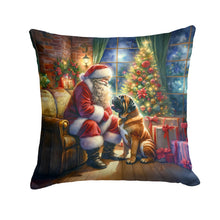 Load image into Gallery viewer, Bullmastiff and Santa Claus Throw Pillow