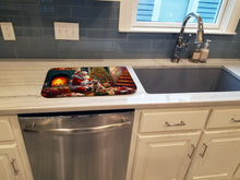 Load image into Gallery viewer, Cairn Terrier and Santa Claus Dish Drying Mat