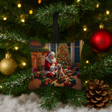 Load image into Gallery viewer, Cairn Terrier and Santa Claus Hanging Square Fabric Ornament 3.5 × 3.5