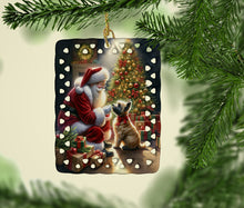 Load image into Gallery viewer, Cairn Terrier and Santa Claus Porcelain Ornament