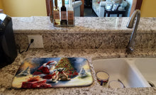 Load image into Gallery viewer, Cairn Terrier and Santa Claus Dish Drying Mat