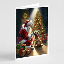 Load image into Gallery viewer, Cairn Terrier and Santa Claus Greeting Cards - Blank Note Cards – 8-Pack of Artist-Designed Cards with Envelopes
