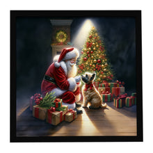 Load image into Gallery viewer, Cairn Terrier and Santa Claus Framed Metal Print