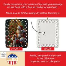 Load image into Gallery viewer, Cavalier Spaniel and Santa Claus Porcelain Ornament