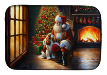 Load image into Gallery viewer, Cavalier Spaniel and Santa Claus Dish Drying Mat