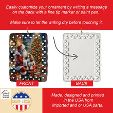 Load image into Gallery viewer, Cavalier Spaniel and Santa Claus Porcelain Ornament