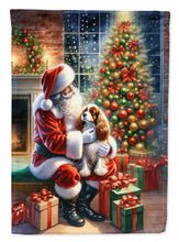 Load image into Gallery viewer, Cavalier Spaniel with Santa Garden Flag – Christmas Dog Yard Decor
