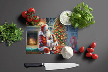 Load image into Gallery viewer, Cavalier Spaniel and Santa Claus Glass Cutting Boards – Durable, Decorative Kitchen Art