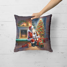 Load image into Gallery viewer, Cavalier Spaniel and Santa Claus Throw Pillow