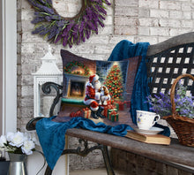Load image into Gallery viewer, Cavalier Spaniel and Santa Claus Throw Pillow