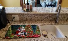 Load image into Gallery viewer, Cavalier Spaniel and Santa Claus Dish Drying Mat