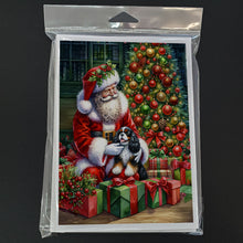 Load image into Gallery viewer, Cavalier Spaniel and Santa Claus Greeting Cards - Blank Note Cards – 8-Pack of Artist-Designed Cards with Envelopes