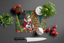 Load image into Gallery viewer, Cavalier Spaniel and Santa Claus Glass Cutting Boards – Durable, Decorative Kitchen Art