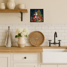 Load image into Gallery viewer, Cavalier Spaniel and Santa Claus Framed Metal Print