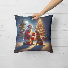 Load image into Gallery viewer, Chesapeake Bay Retriever and Santa Claus Throw Pillow