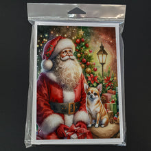 Load image into Gallery viewer, Chihuahua and Santa Claus Greeting Cards - Blank Note Cards – 8-Pack of Artist-Designed Cards with Envelopes