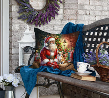 Load image into Gallery viewer, Chihuahua and Santa Claus Throw Pillow