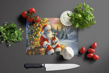 Load image into Gallery viewer, Chihuahua and Santa Claus Glass Cutting Boards – Durable, Decorative Kitchen Art