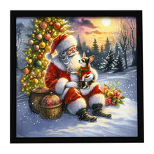 Load image into Gallery viewer, Chihuahua and Santa Claus Framed Metal Print