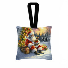 Load image into Gallery viewer, Chihuahua and Santa Claus Hanging Square Fabric Ornament 3.5 × 3.5