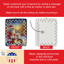 Load image into Gallery viewer, Chinese Crested and Santa Claus Porcelain Ornament