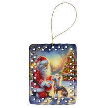 Load image into Gallery viewer, Chinese Crested and Santa Claus Porcelain Ornament