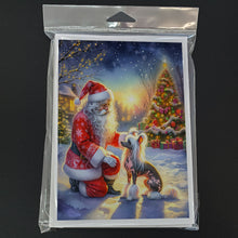 Load image into Gallery viewer, Chinese Crested and Santa Claus Greeting Cards - Blank Note Cards – 8-Pack of Artist-Designed Cards with Envelopes
