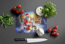 Load image into Gallery viewer, Chinese Crested and Santa Claus Glass Cutting Boards – Durable, Decorative Kitchen Art