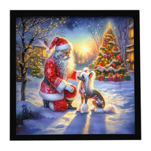 Load image into Gallery viewer, Chinese Crested and Santa Claus Framed Metal Print