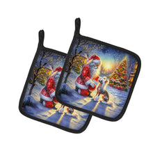 Load image into Gallery viewer, Chinese Crested and Santa Claus Pot Holders - Set of 2 Decorative Kitchen Helpers | Made in the USA