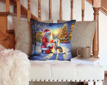 Load image into Gallery viewer, Chinese Crested and Santa Claus Throw Pillow - 14x14 Decorative Pillow – Art for Your Home &amp; Patio