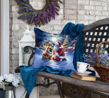 Load image into Gallery viewer, Chow Chow and Santa Claus Throw Pillow