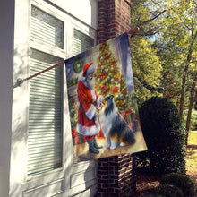 Load image into Gallery viewer, Collie and Santa Claus House Flag