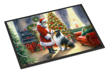 Load image into Gallery viewer, Collie and Santa Claus Doormat-24x36 Indoor / Outdoor Rug | Made in USA