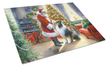 Load image into Gallery viewer, Collie and Santa Claus Glass Cutting Boards – Durable, Decorative Kitchen Art