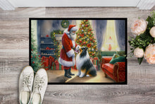 Load image into Gallery viewer, Collie and Santa Claus Doormat