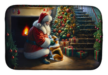 Load image into Gallery viewer, Corgi and Santa Claus Dish Drying Mat