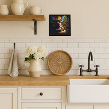 Load image into Gallery viewer, Corgi and Santa Claus Framed Metal Print