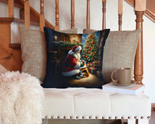 Load image into Gallery viewer, Corgi and Santa Claus Throw Pillow - 14x14 Decorative Pillow – Art for Your Home &amp; Patio