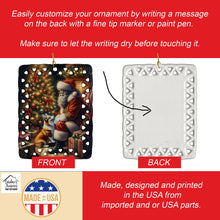Load image into Gallery viewer, Corgi and Santa Claus Porcelain Ornament