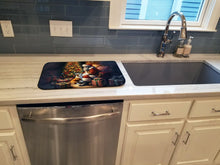 Load image into Gallery viewer, Corgi and Santa Claus Dish Drying Mat