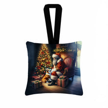 Load image into Gallery viewer, Corgi and Santa Claus Hanging Square Fabric Ornament 3.5 × 3.5