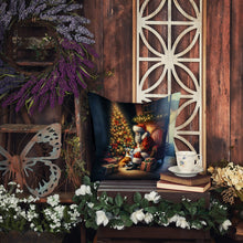 Load image into Gallery viewer, Corgi and Santa Claus Throw Pillow - 14x14 Decorative Pillow – Art for Your Home &amp; Patio